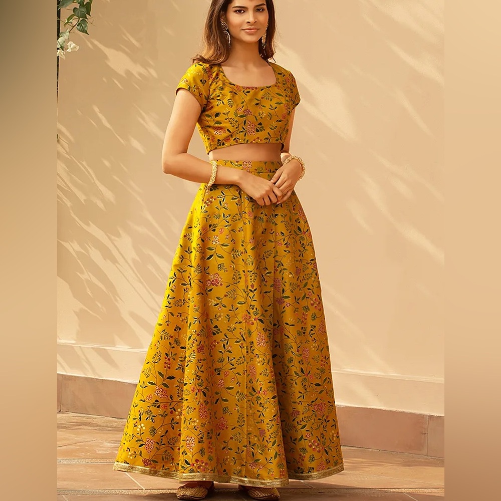 Floral lehenga skirt and blouse